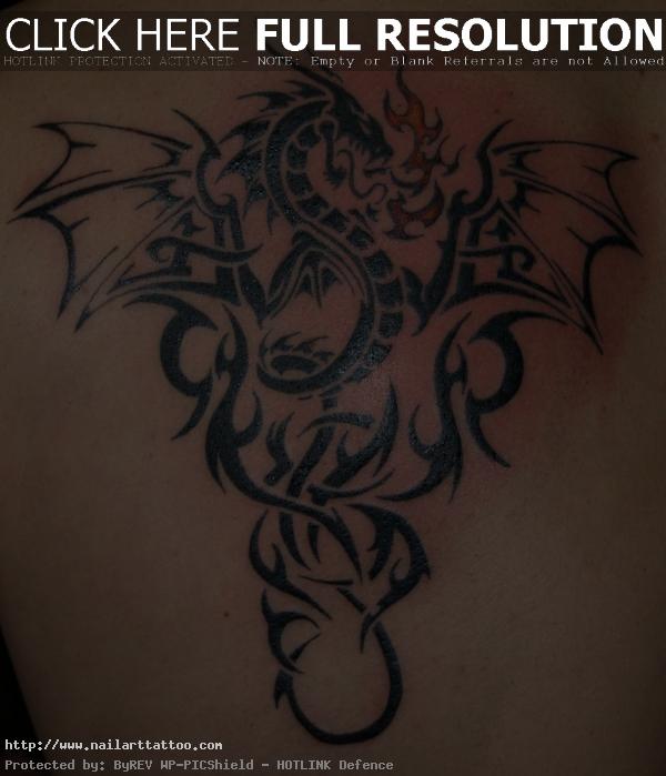 tribal dragon shoulder tattoos