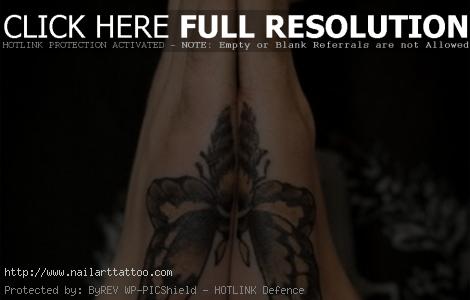 Butterfly tattoo connection on both hands