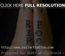 RIP POO Word Tattoo On Hand