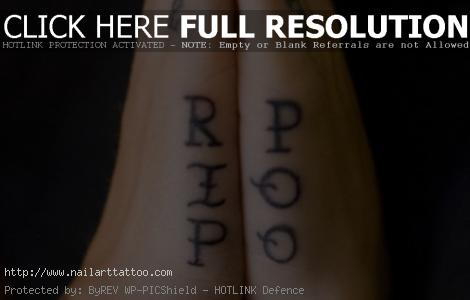 RIP POO Word Tattoo On Hand