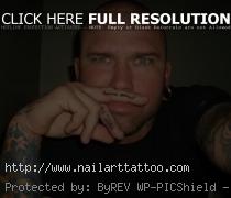 Finger Tattoos moustache