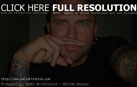 Finger Tattoos moustache