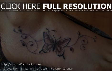 Butterfly Tattoos Designs on Foot Picture