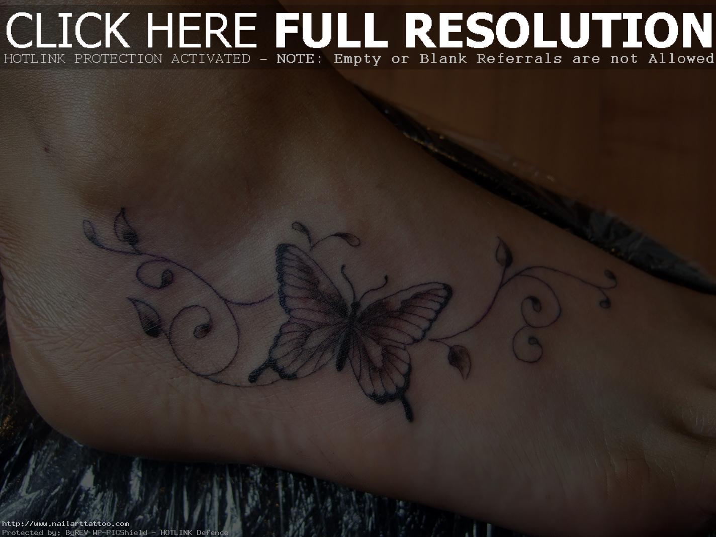Butterfly Tattoos Designs on Foot