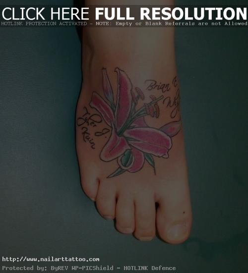 Foot Lily Flower Tattoo Design for Girls 2011 12