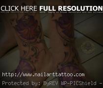 Lily swirl star tattoo 25 Cool Star Tattoos On Foot