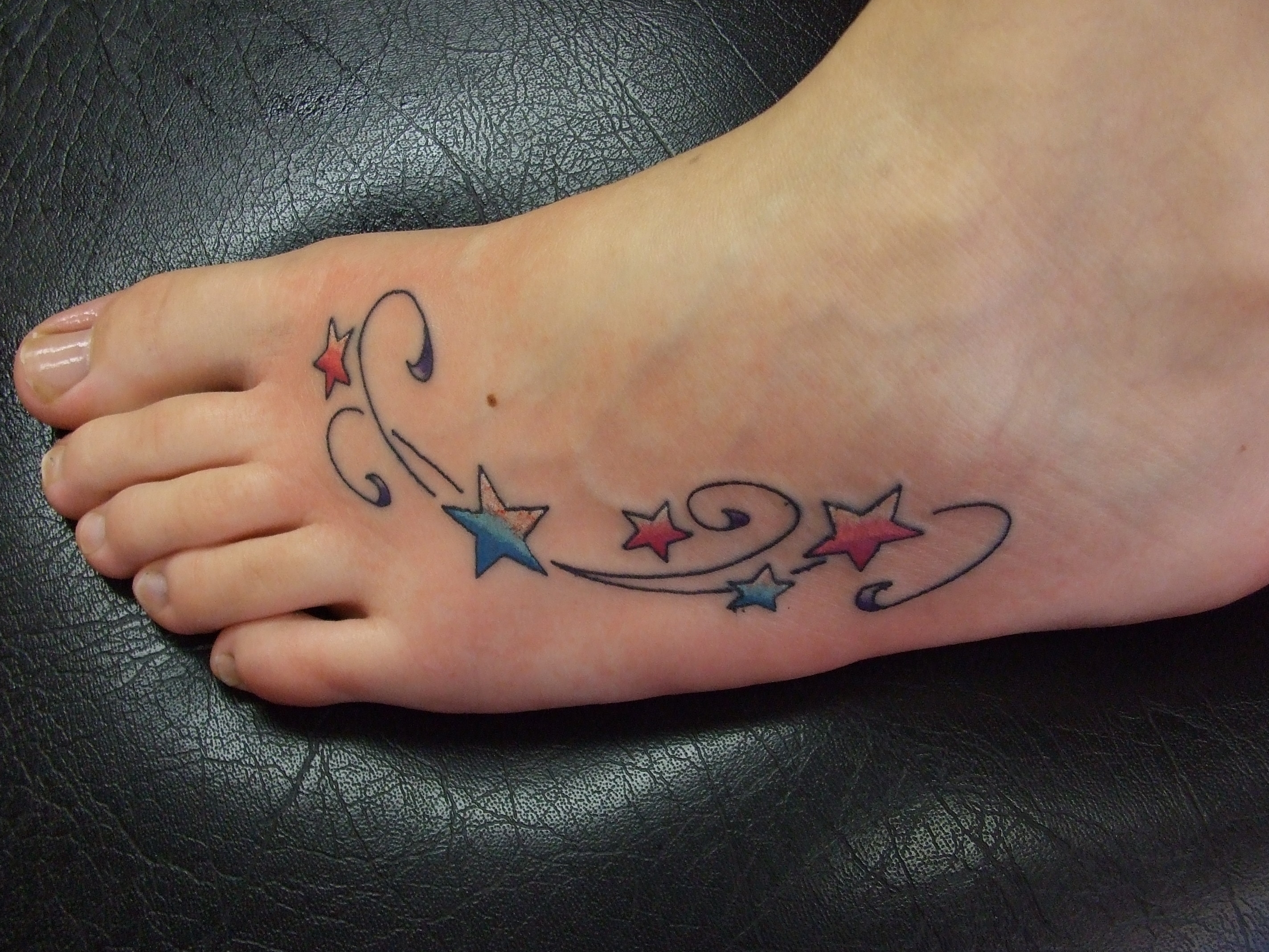 Tattoos of Stars on Foot