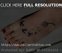 Birds Tattoo on Foot for Women