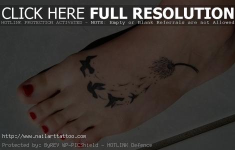 Birds Tattoo on Foot for Women
