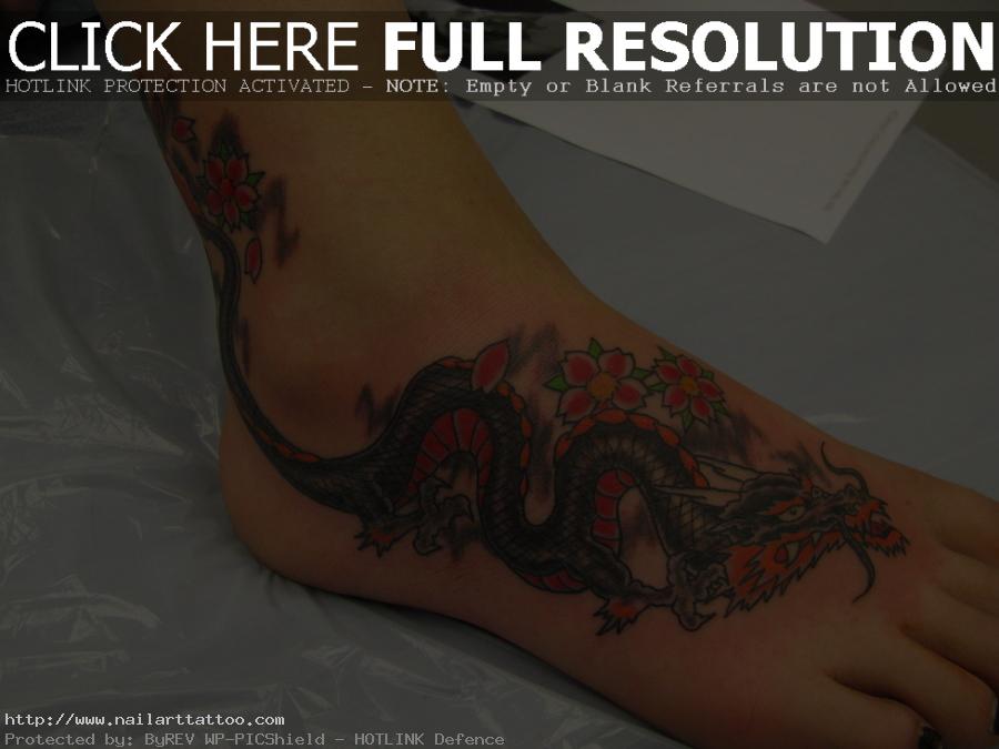 jap dragon tattoo on foot by drewgovan d3bdndj