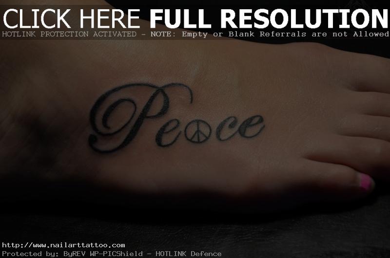 peace foot tattoo