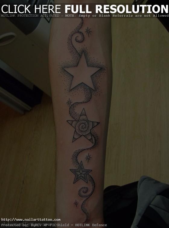 stars forearm tattoo