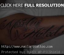 wording forearm tattoo