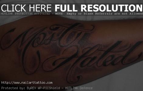 wording forearm tattoo