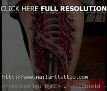 Home » Leg tattoos » Realistic Mechanical leg tattoo on leg