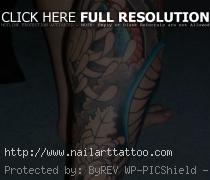 Nice Flowers Tattoo on Leg