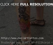 Nice Flowers Tattoo on Leg