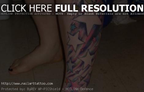 Stars on Left Leg tattoo