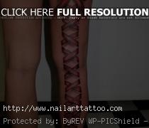 Bow Tattoo on Leg by Aineg