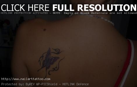 Pretty Butterfly Tattoo on Back Shoulder