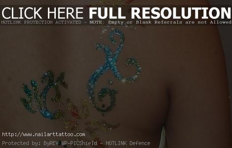 Pretty Shoulder Glitter Tattoo Design for Women