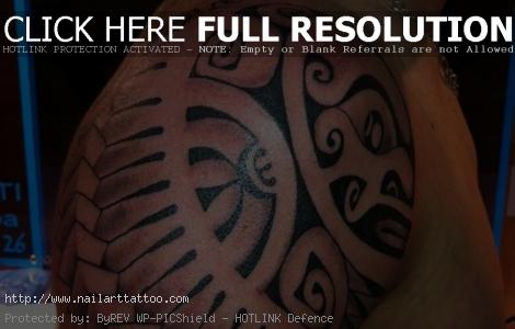 Shoulder Tattoo for Men Polynesian Tiki style by Tamatoa HUUTI